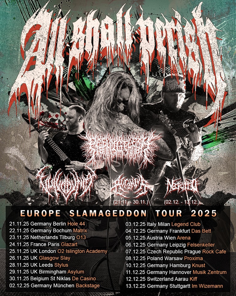 All Shall Perish Europe Slamageddon Tour Poster 2025